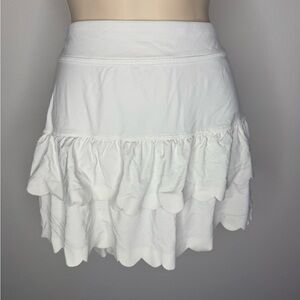 Lilly Pulitzer Luxletic White Ruffle Mini Skirt